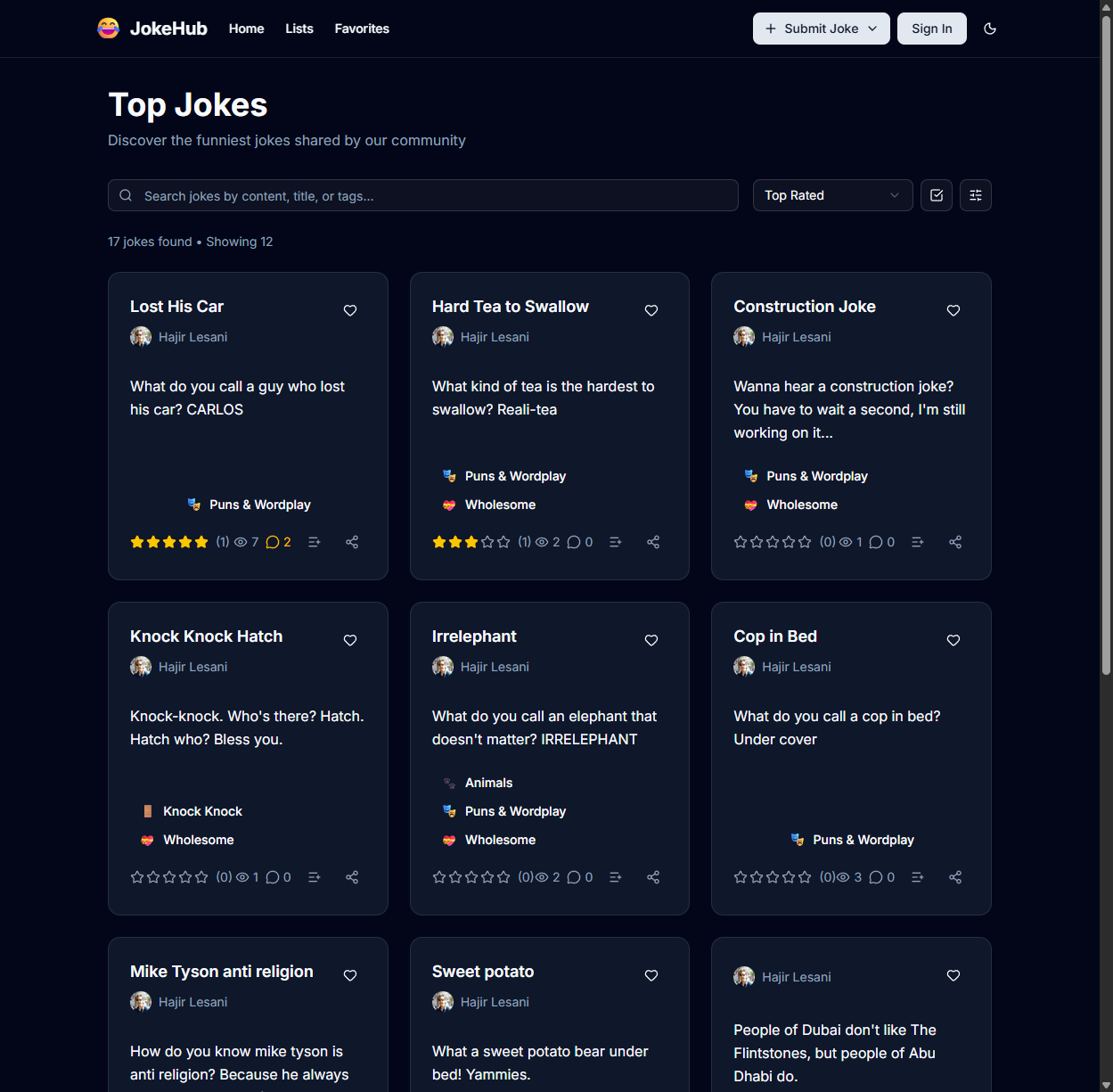 JokeHub screenshot