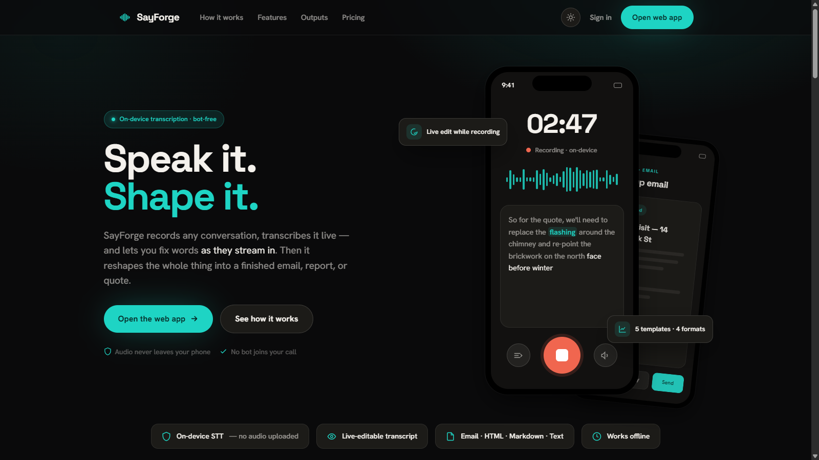 SayForge screenshot